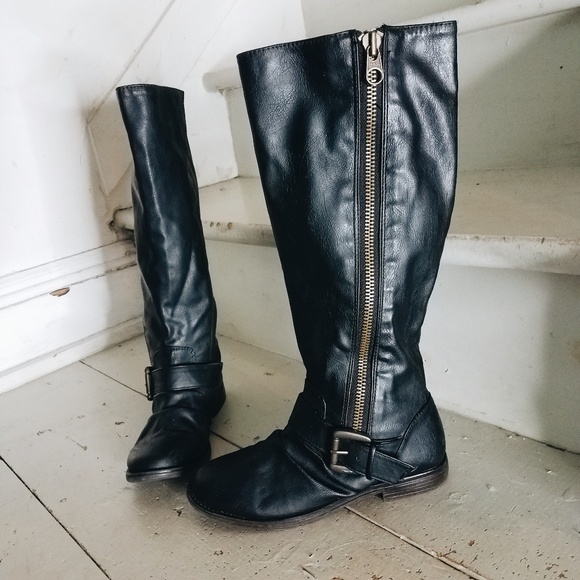 Shoes - Black Moto Boots